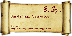 Berényi Szabolcs névjegykártya