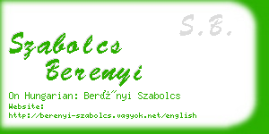 szabolcs berenyi business card